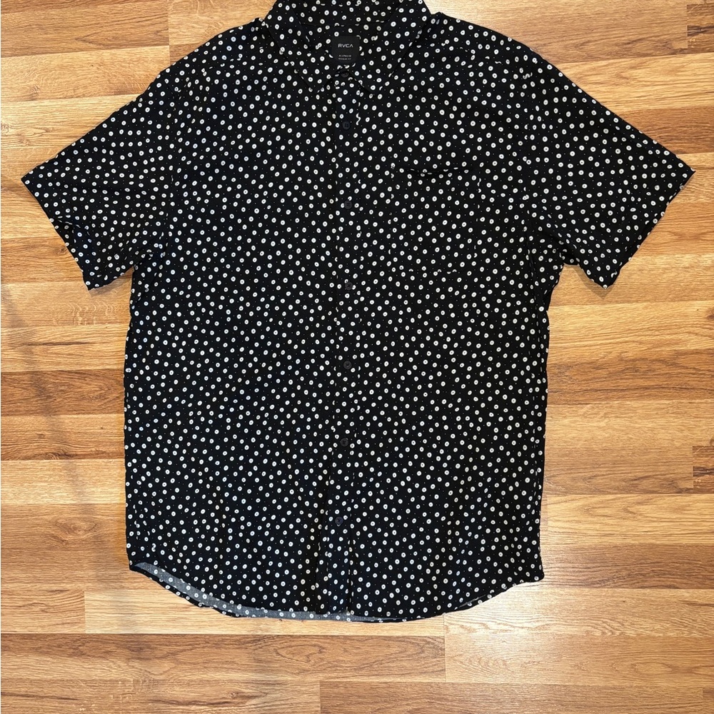 RVCA Black and White Dot Men's Shirt